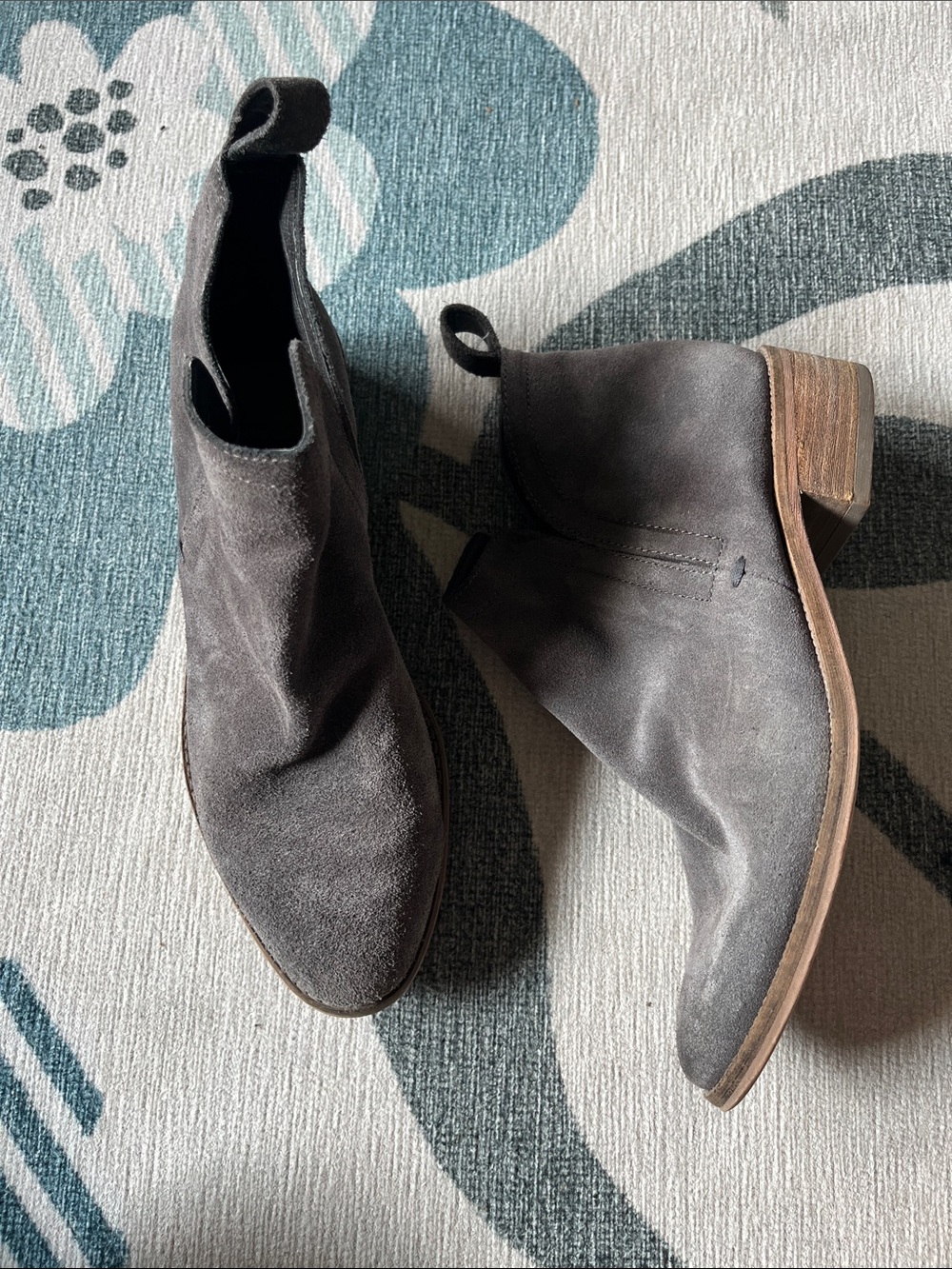 Dolce Vita Gray Suede Chelsea Ankle Boots